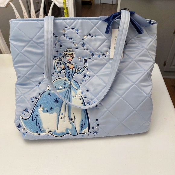 Vera Bradley Disney Cinderella Morning Glory large Vera Tote NWT